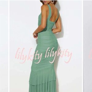High Waist Pleated Mermaid Dress